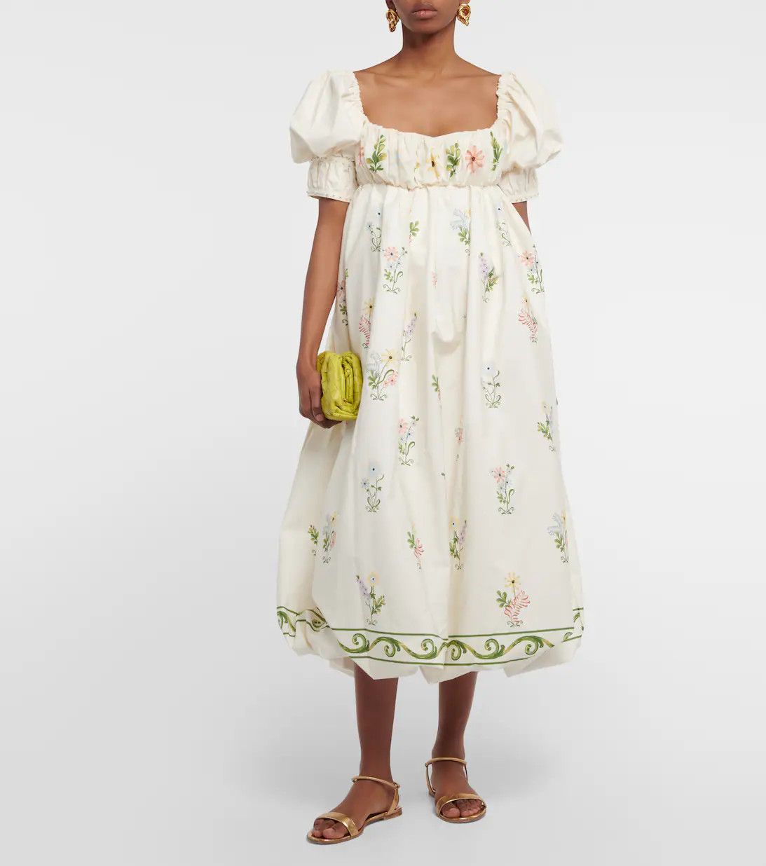 Canoa Pradera embroidered cotton midi dress | Mytheresa (UK)