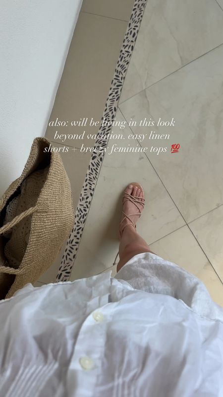 Vacation and summer outfit on repeat: linen shorts + flowy feminine tops 



Sandals
Straw bag
Vacation style
Amazon find
Amazon sandals 
Strappy sandals
Mexico outfits 
Summer outfits 



#LTKFindsUnder50 #LTKFindsUnder100 #LTKTravel