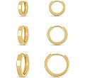 MILLA 14k Gold Huggie Earrings or Sterling Silver Huggie Earrings for Women Multipack & Individua... | Amazon (US)