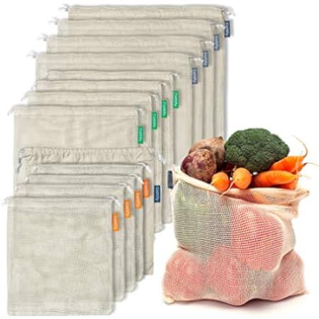 Naturally Sensible Reusable Produce Bags | Sturdy Mesh Grocery Tote (10 Bag Set) | Amazon (US)