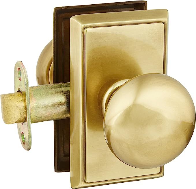 Providence Door Set with Round Brass Knobs Passage in Antique Brass. Doorsets. | Amazon (US)