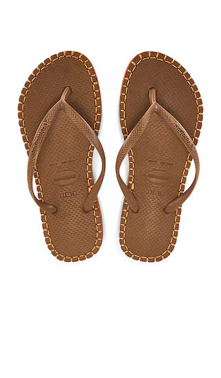 Havaianas Slim Flatform Loop Flip Flop in Tan. - size 35/36 | Revolve Clothing (Global)