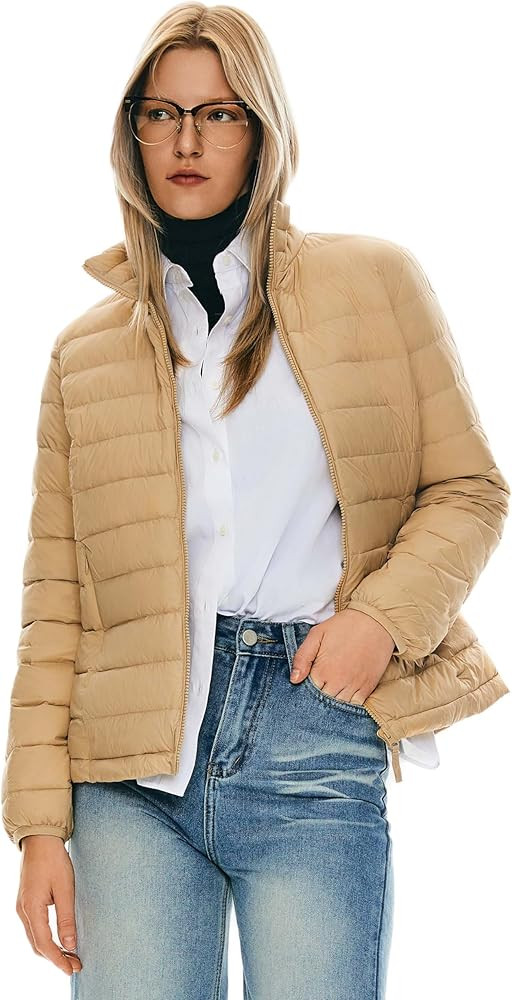 Orolay Women's Lightweight Packable Down Jacket Quilted Puffer Coat with Stand Collar | Amazon (US)