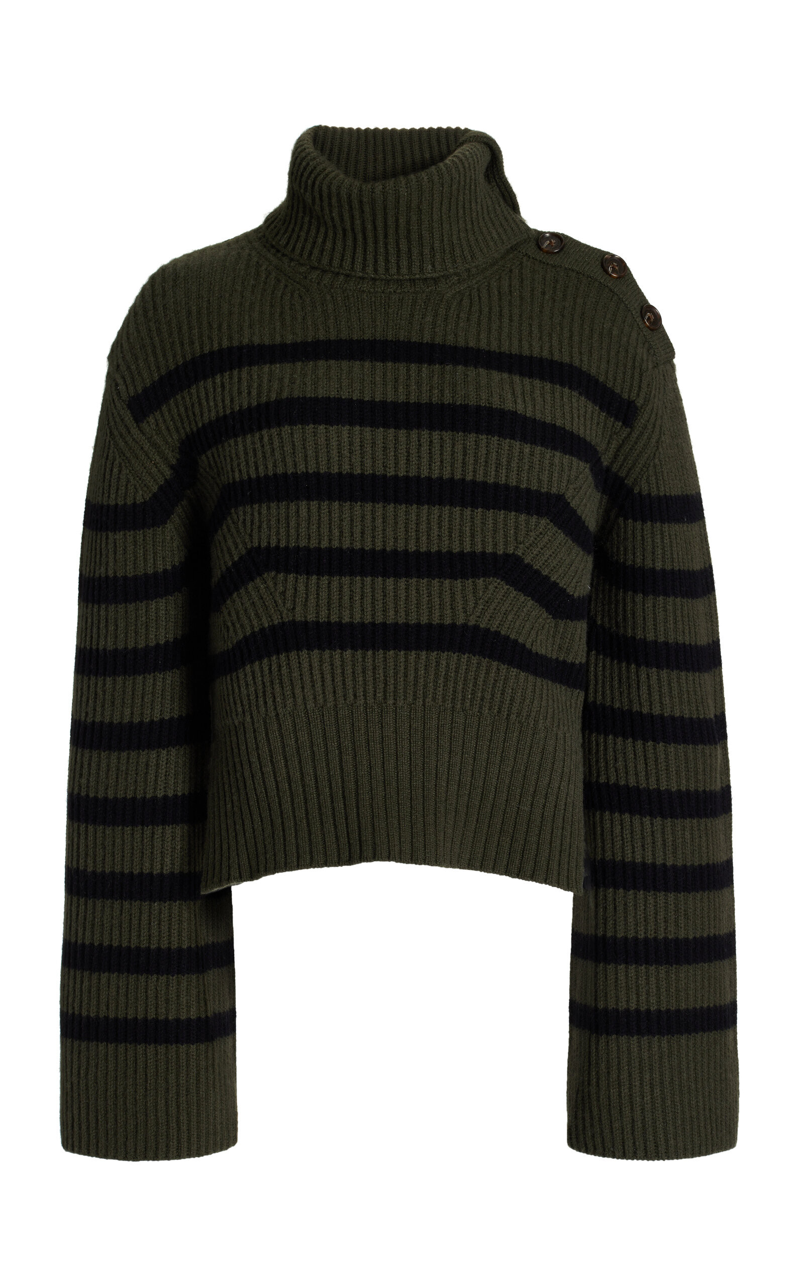 Adrienne Buttoned Wool-Cashmere Turtleneck Top | Moda Operandi (Global)