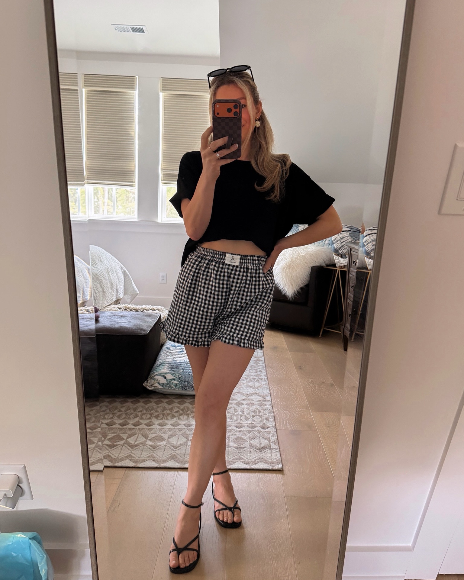 Casual gingham shorts paired with a black tee from Amazon! Cute for vacation

#LTKootd #LTKSeasonal