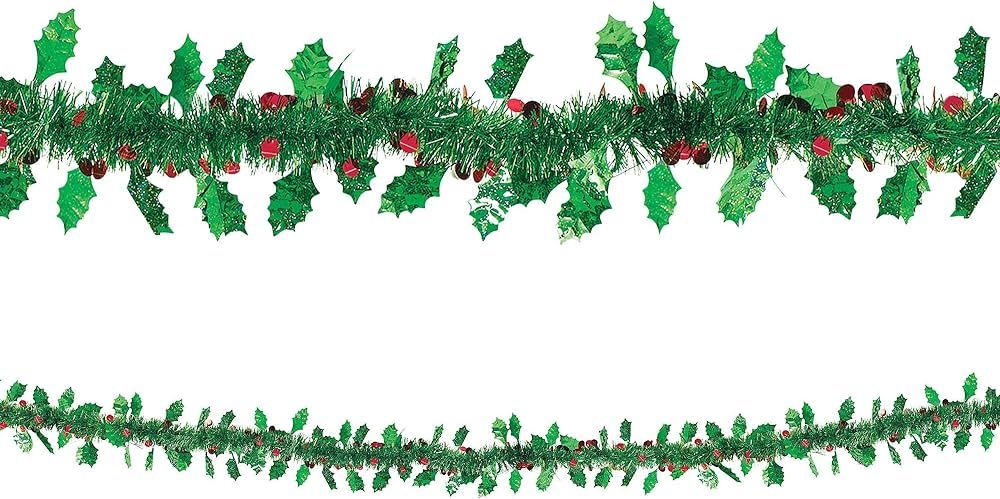 amscan Christmas Holly Berries Prismatic Foil Garland | Party Decoration | Amazon (US)