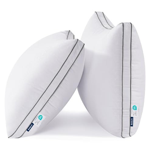 Bedsure Queen Pillows Set of 2 - Fluffy Bed Pillows for Sleeping, Hotel Quality, Diamond Quilted Design, Gusseted Supportive Down Alternative Filling for Back, Stomach, Side Sleepers | Amazon (US)
