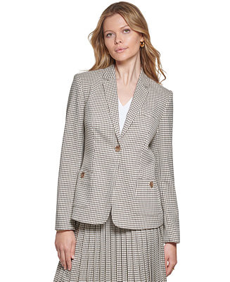 Tommy Hilfiger Women's Plaid One-Button Blazer - Macy's | Macy's