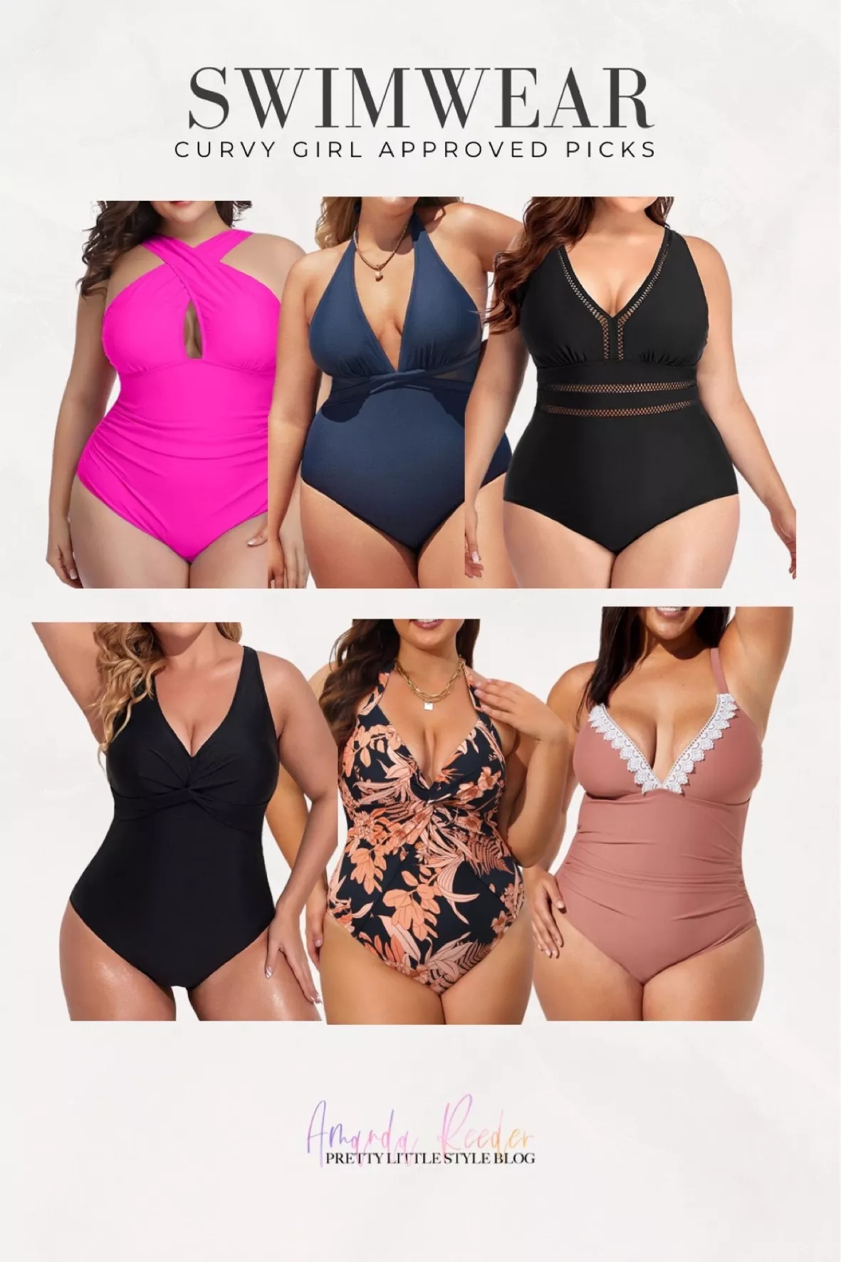 Summer Mae Plus Size V Neck One Piece Swimsuits for Women Mesh High Cut  Bathing Suits Tummy Control Monokini