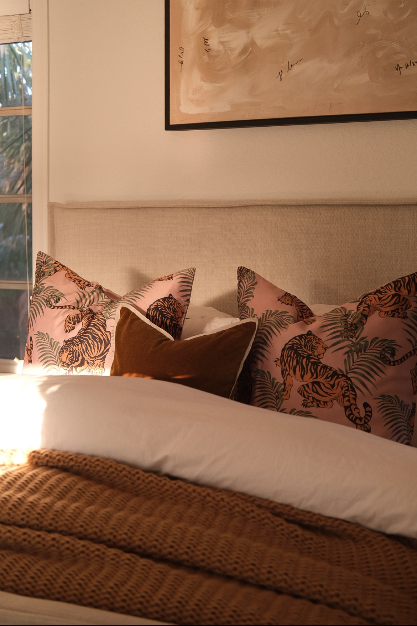 Primary bedroom details! #meandmrjones 

Fall throw pillow 
Neutral bedroom decor 
Neutral bedding
Fluffy duvet


#LTKfindsunder100 #LTKhome #LTKfindsunder50