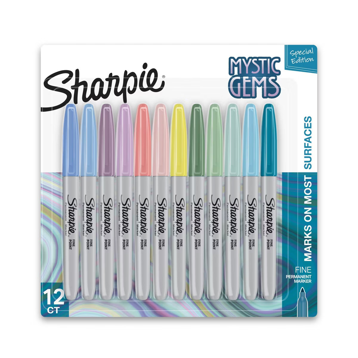 Sharpie 12pk Permanent Markers Mystic Gems Fine Tip Multicolored | Target