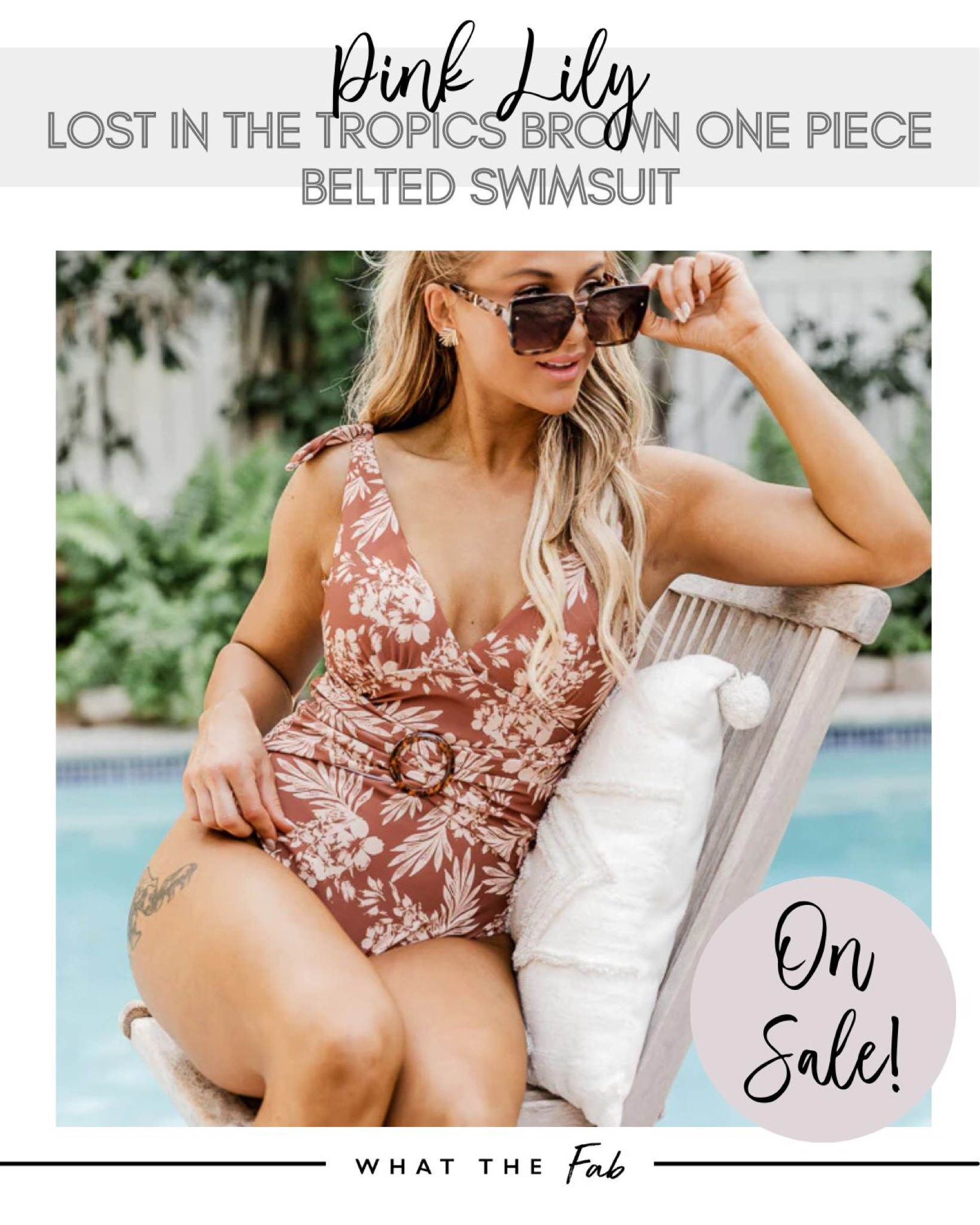 Pink Lily Swimsuit on Sale, Lost in the tropics brown one piece belted swimsuit, swimsuits, swimwear, belted swimsuits, beachwear

#LTKswim #LTKSale #LTKunder50