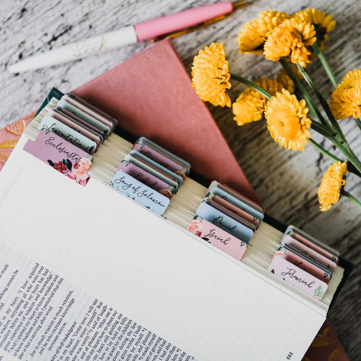 Floral Bible Tabs | The Daily Grace Co.