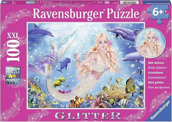 Ravensburger Mermaid and Dolphins Glitter 100 Piece Jigsaw Puzzle for Kids – Every Piece is Uni... | Amazon (US)