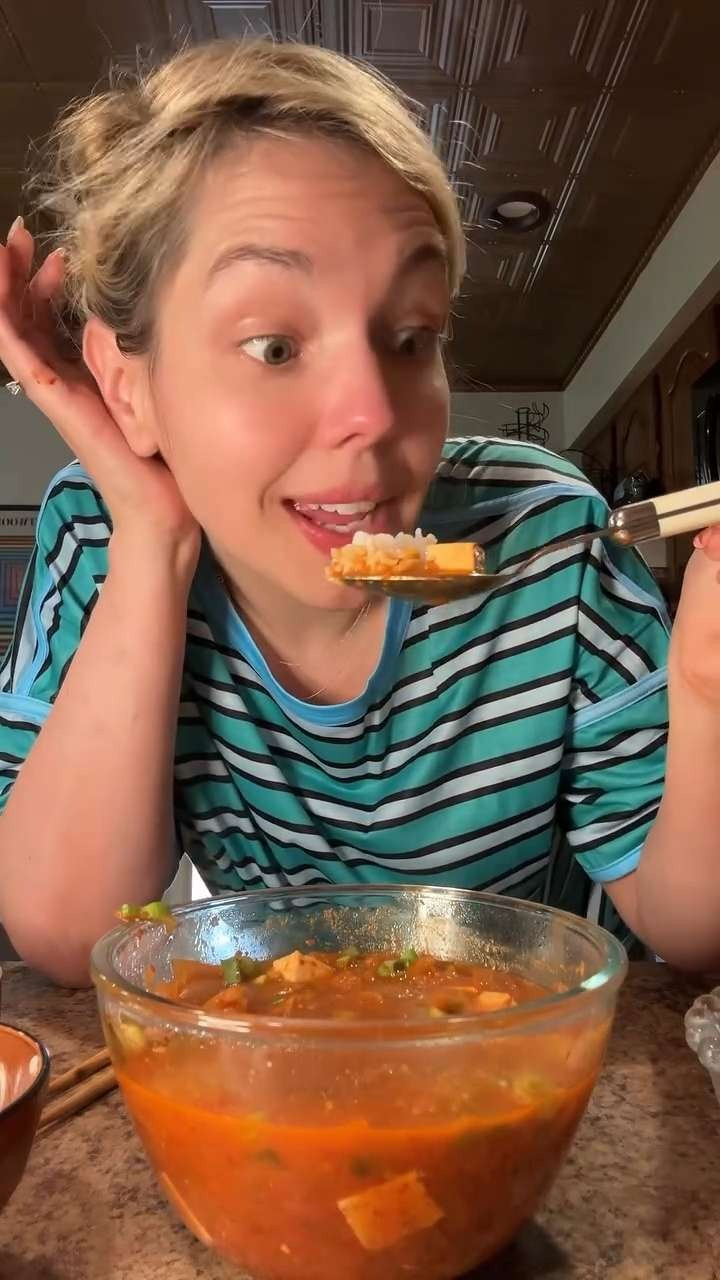 Kimchi Stew! 🫕 While I didn’t measure a single thing, the fab @maangchi has a fab step-by-step recipe for kimchi jjigae 🤤 

 #LTKootd #LTKfoodie #LTKvlog