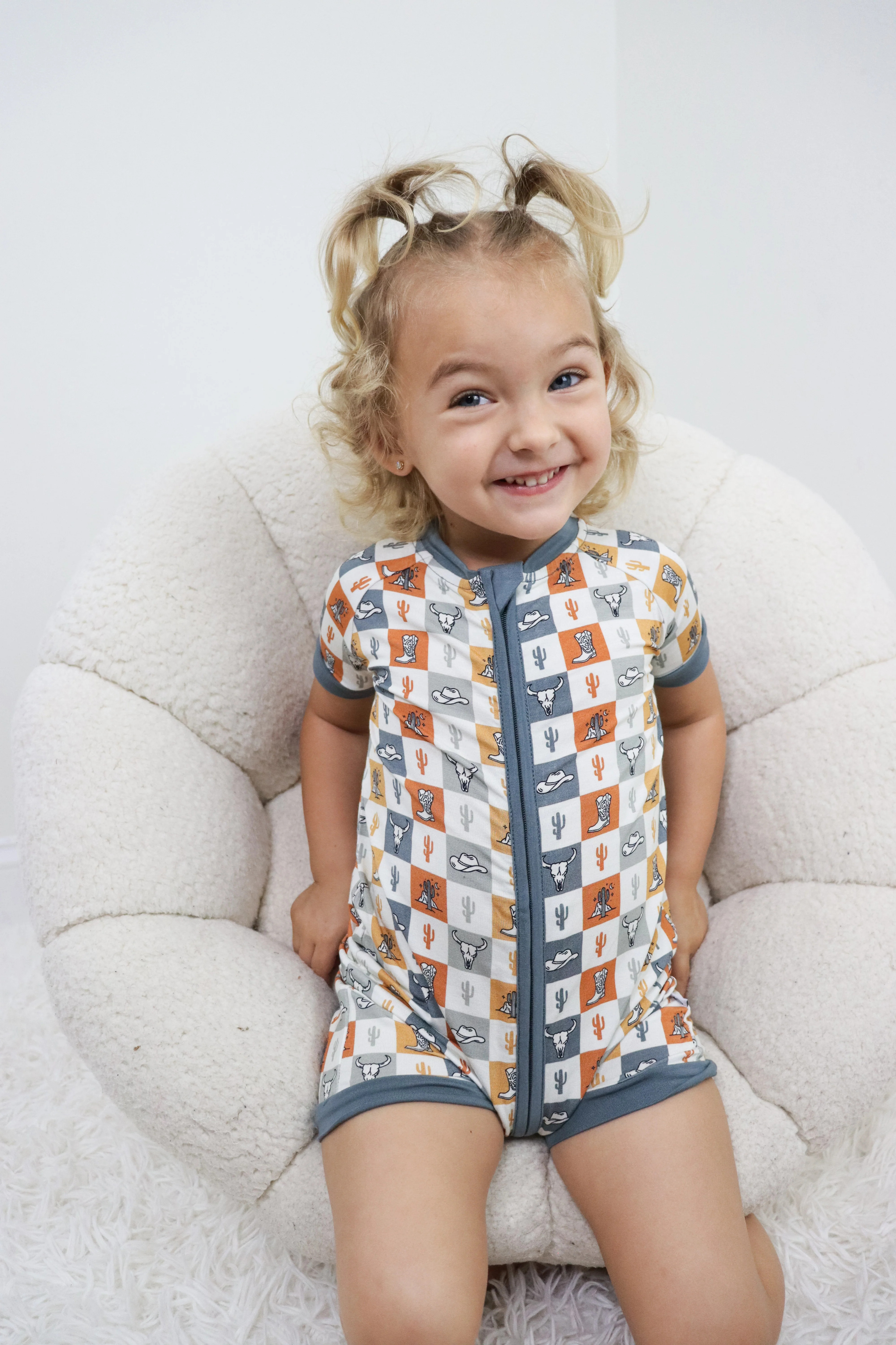 WILD WEST CHECKERS DREAM SHORTIE | Dream Big Little Co.