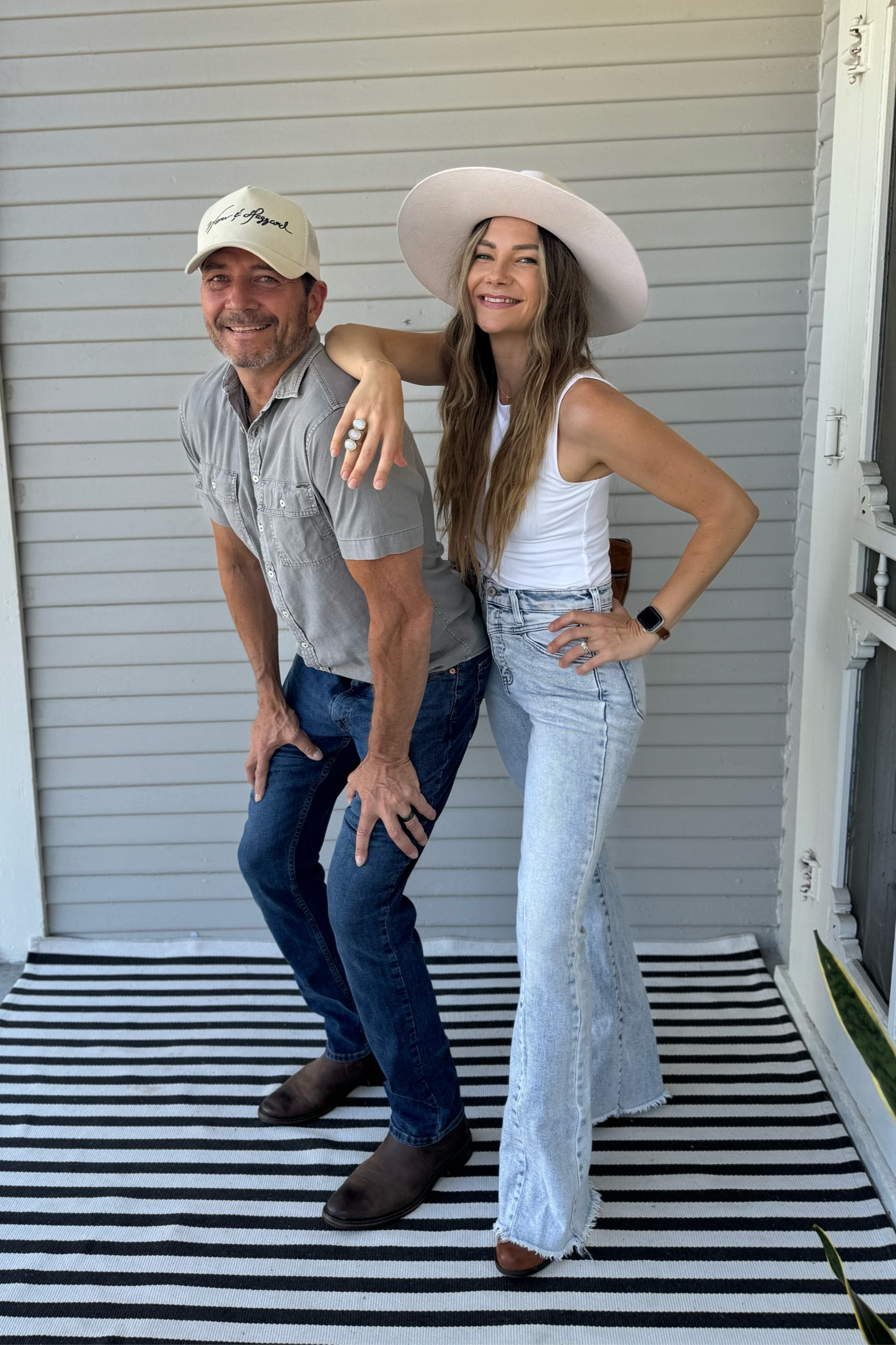 Denim and country. Love this summer country couples style  