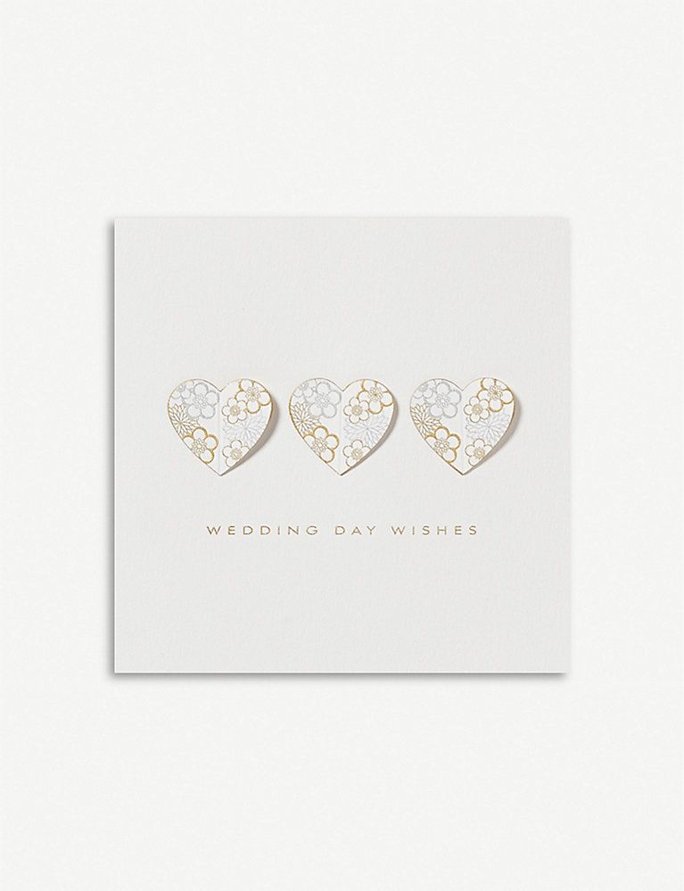 Wedding Day Wishes greetings card 15x15cm | Selfridges