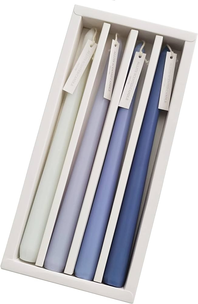 Sea Salt Scented Gradient Color Scented Taper Candles Smokeless Candle Sticks Long Candles Wax Co... | Amazon (US)