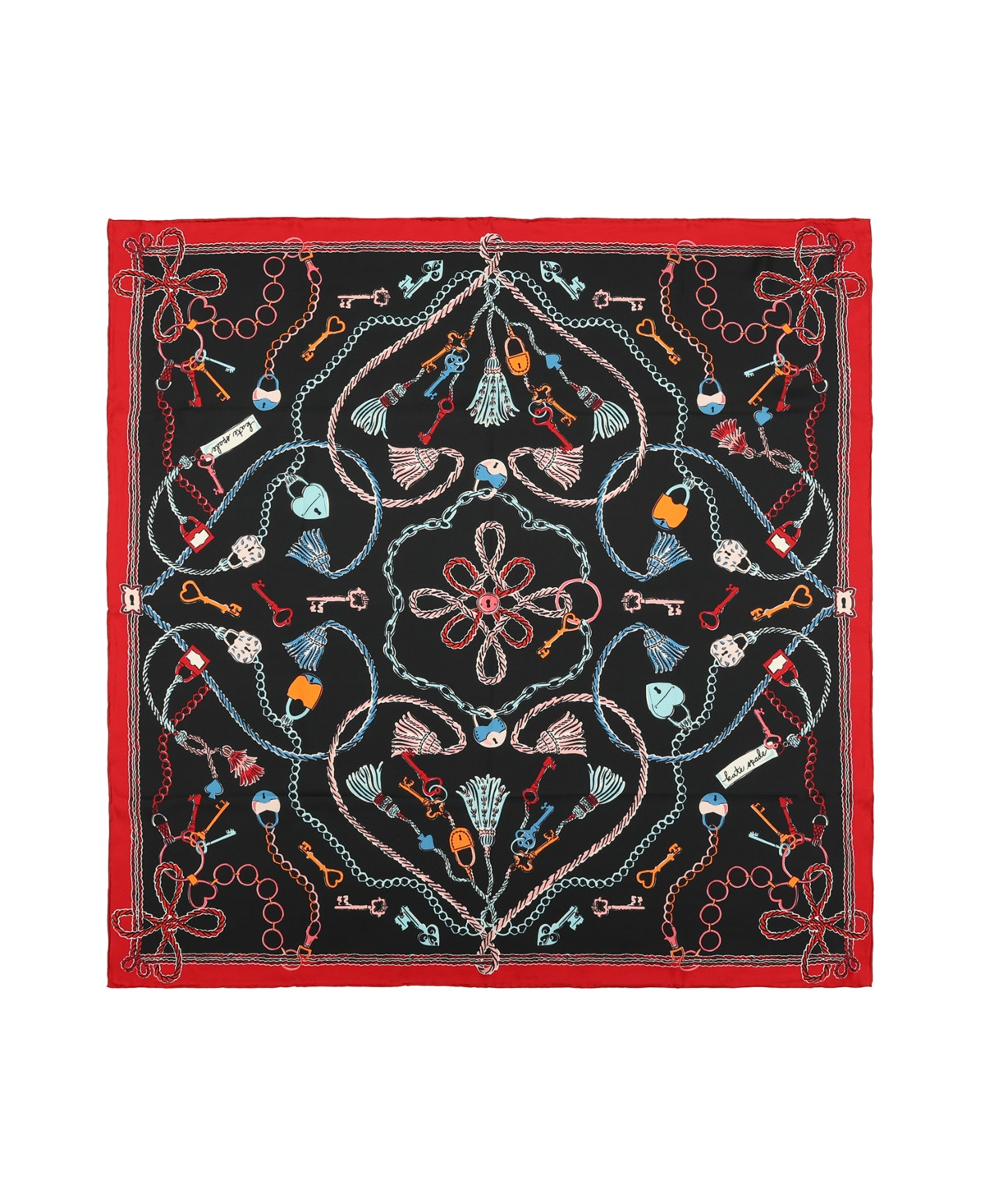 Kate Spade New York Women's Lock and Key Silk Square Scarf - Planetary Navy | Macy's