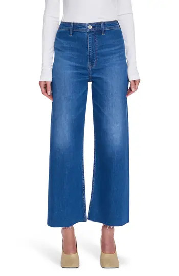 Pistola Penny Wide Leg Raw Hem Crop Jeans in Rooftop at Nordstrom Rack, Size 26 | Nordstrom Rack