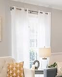 Chicology Curtain Panels, Grommet Top Window Drapes, Virginia White (Privacy & Light Filtering) - 52 | Amazon (US)