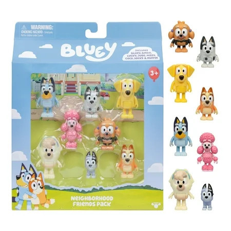 Bluey Neighborhood Friends 8 Pack, 2-2.5 Inch Articulated Figures, Toys for Kids 3-6 Years | Walmart (US)
