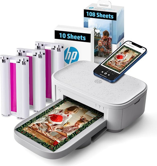 HP Sprocket Studio Plus 4x6 Wireless Instant Photo Printer, 118 Sheets + 3 Cartridges, Wi-Fi, Pre... | Amazon (US)