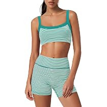 Womens Striped Workout Set Two Piece Yoga Sets Activewear | Amazon (US)