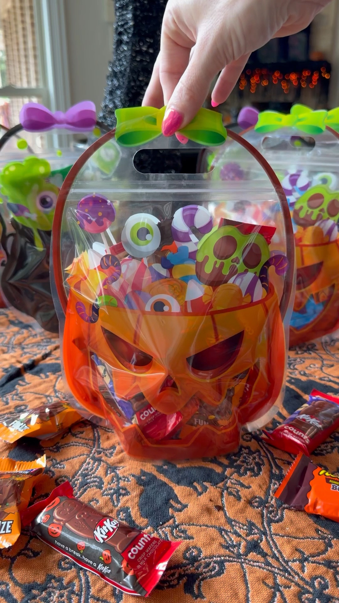 Halloween party. Trick or treat. Halloween candy bags