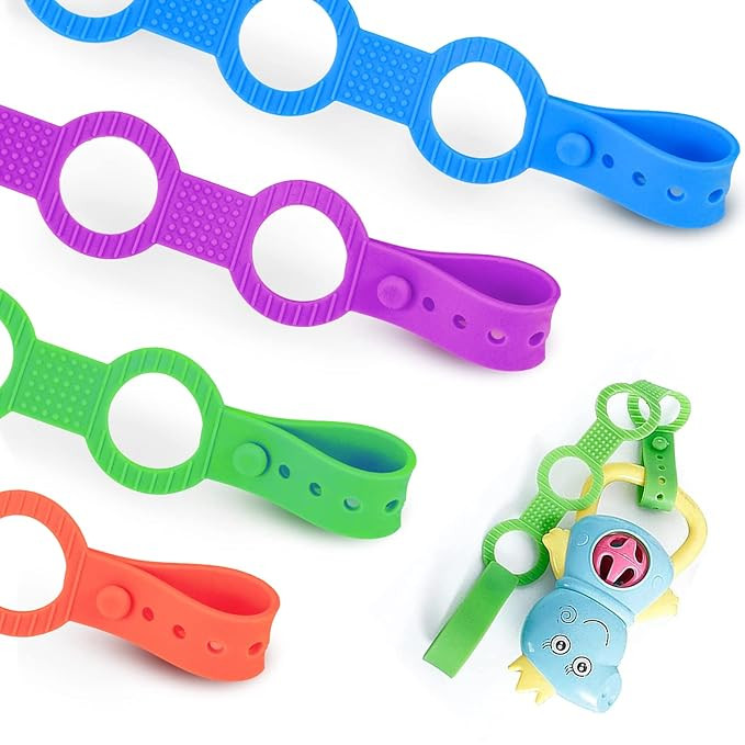 5 Pack Baby Pacifier Clips,Silicone Toy Safety Straps,Sippy Cup Strap for Stroller,High Chair,Car... | Amazon (US)