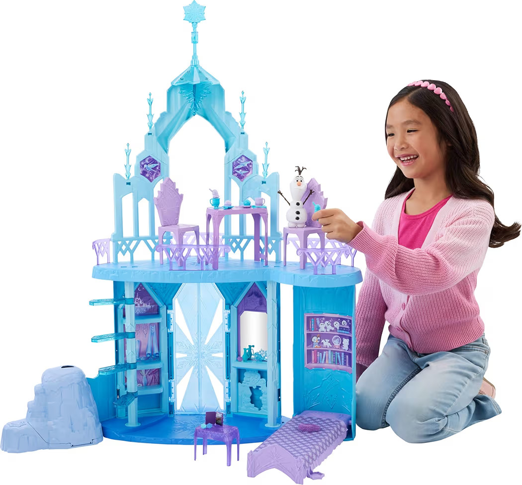 Mattel Disney Frozen Elsa Ice Castle Playset with Olaf Figure, 5 Play Areas & 21 Accessories, 2.5... | Amazon (US)
