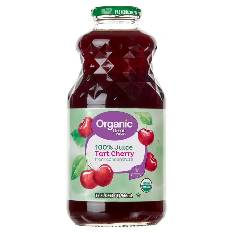 Great Value Organic 100% Tart Cherry Juice, 32 fl oz | Walmart (US)
