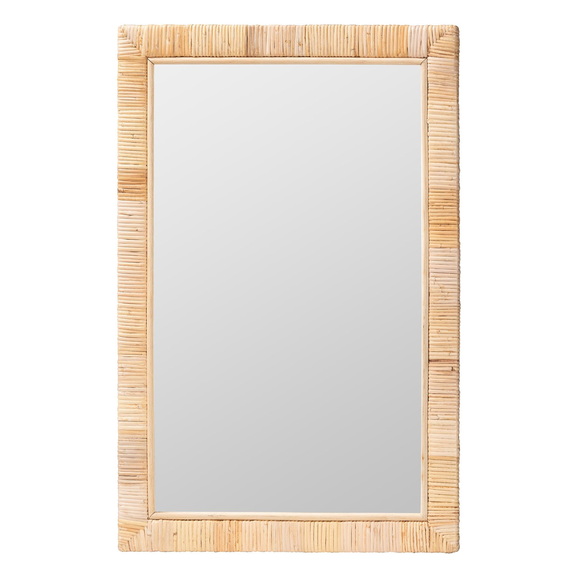 bali & pari Lankston Bohemian Natural Rattan Rectangular Accent Wall Mirror | Amazon (US)