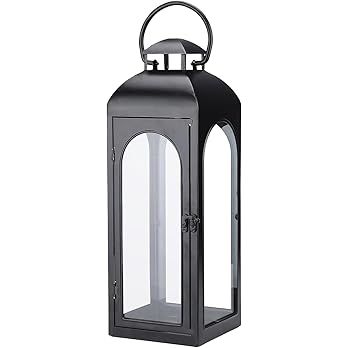 16 Inches Metal and Tempered Glass Candle Lantern - Premium Outdoor Lantern, Decorative Lanterns ... | Amazon (US)