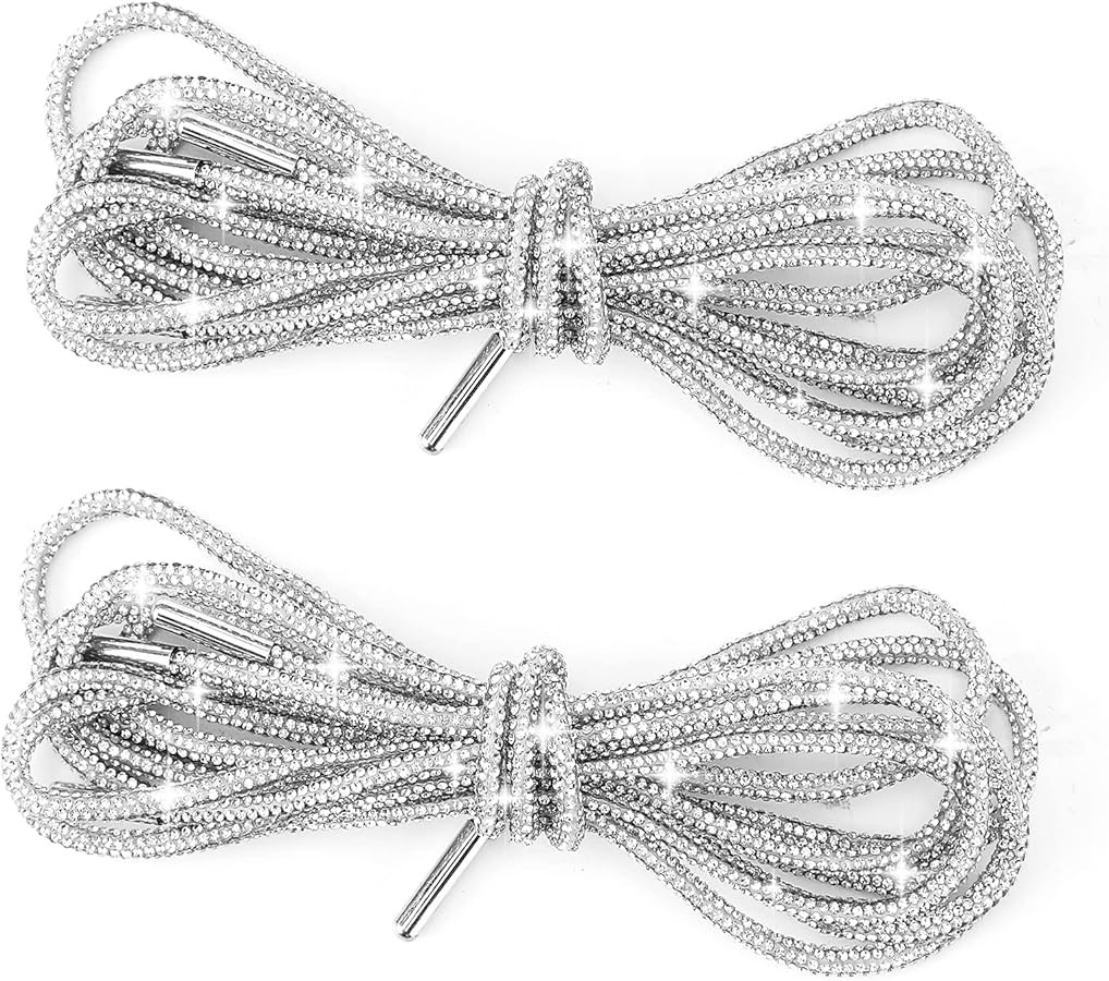Glitter Shoe Laces 2PCS, Rhinestone Rope Shoe Strings Replacement Drawstring Cords for Accessorie... | Amazon (US)