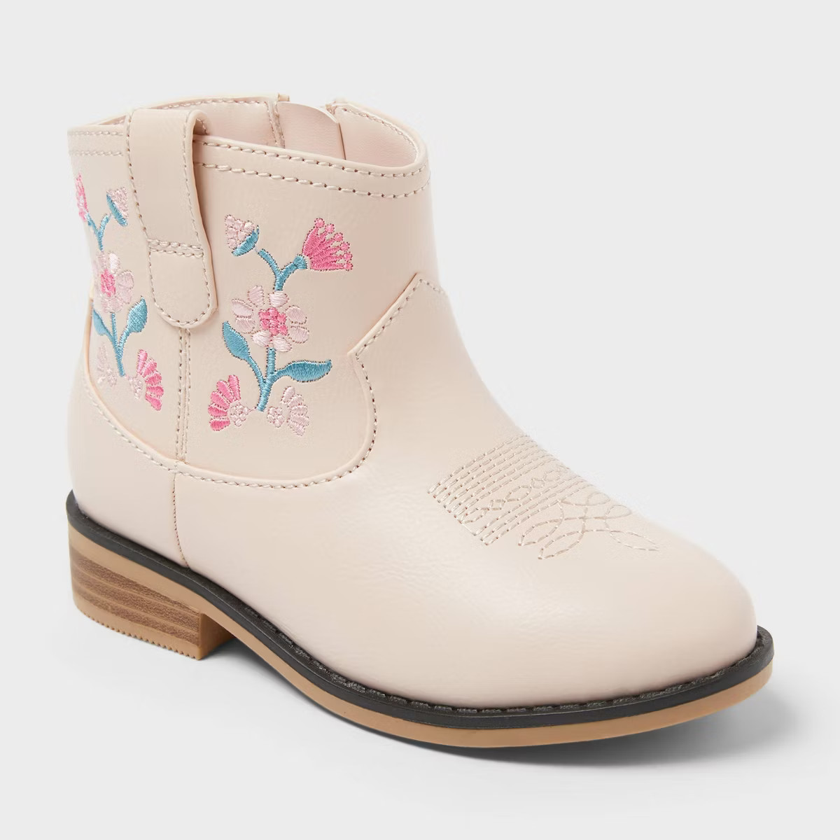 Toddler Whitley Embroidered Western Boots - Cat & Jack™ Blush | Target