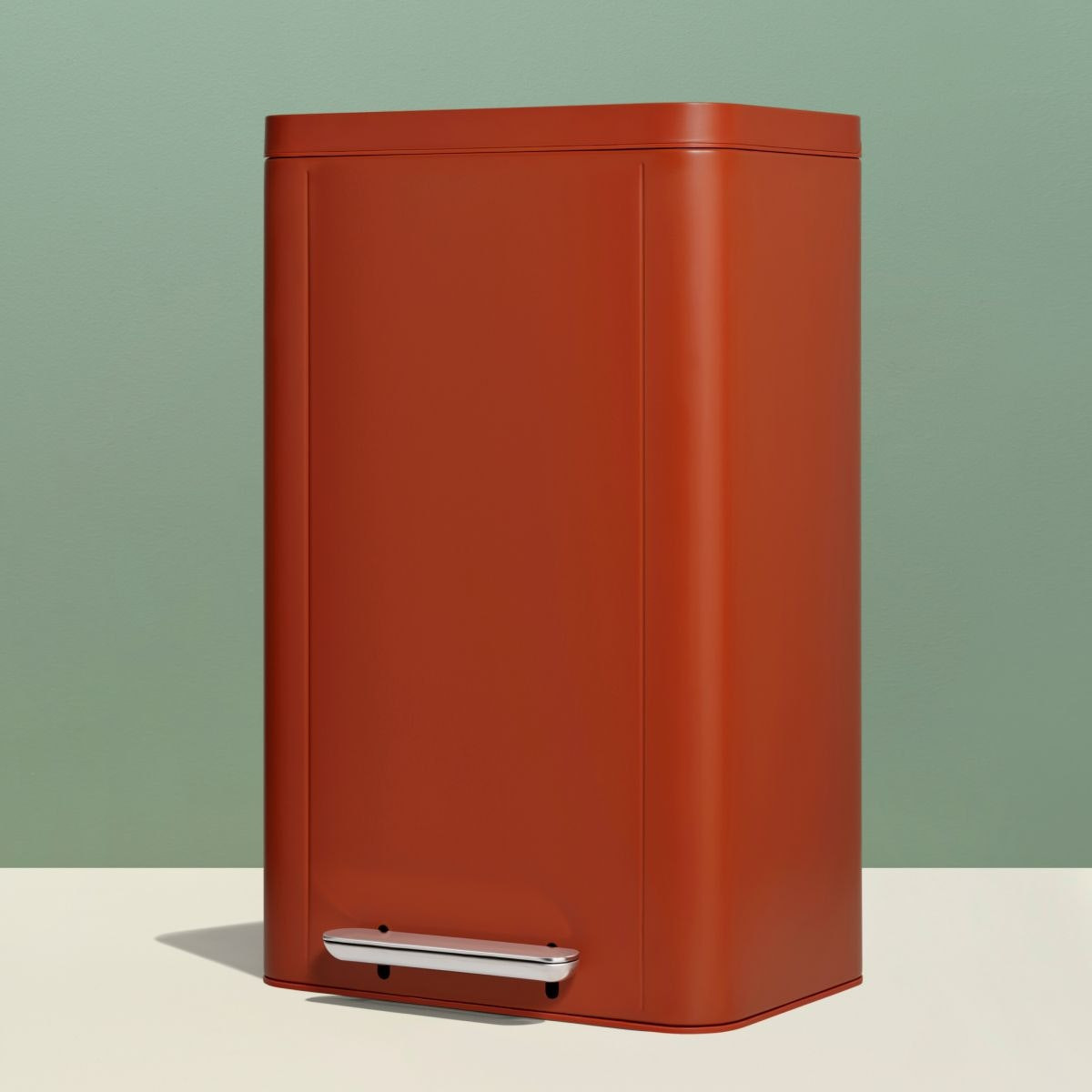 Caraway 45L Rectangular Step Trash Can in Clay | Caraway