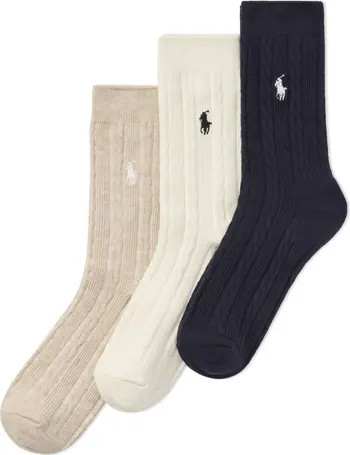 Classic Assorted 3-Pack Cable Crew Socks | Nordstrom