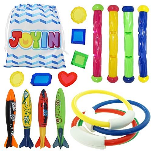 Amazon.com: JOYIN Underwater Swimming/Diving Pool Toy Rings (4) Sticks (4) Toypedo Bandits(4 Pcs) wi | Amazon (US)