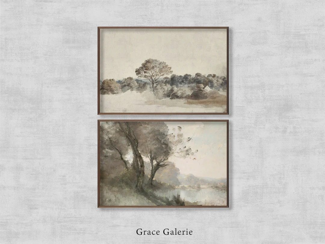 Moody Landscape Gallery Wall Art | Set of 2 | Rustic Landscape | Vintage Gallery Set | PRINTABLE ... | Etsy (US)