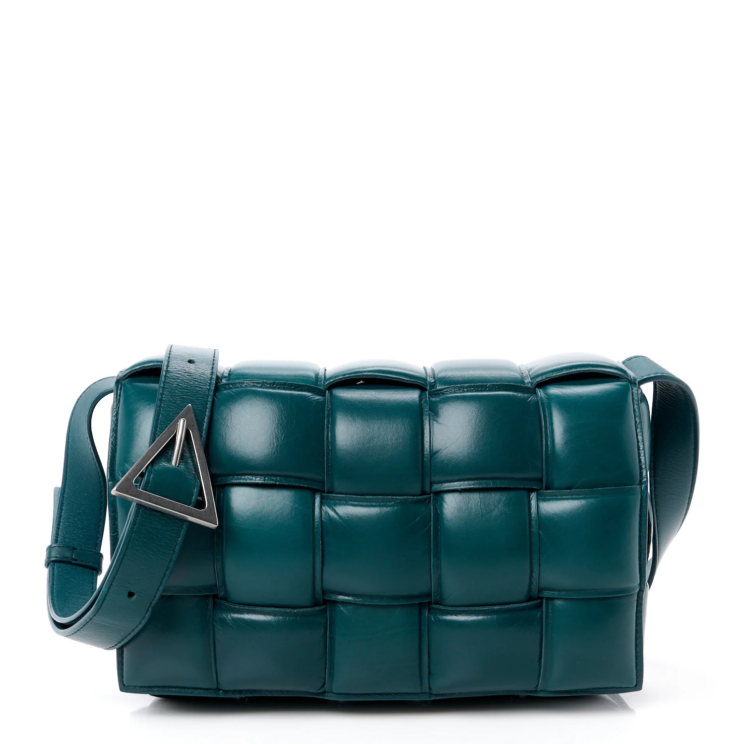 Paper Calfskin Maxi Intreccio Padded Cassette Crossbody Bag Ottanio | FASHIONPHILE (US)