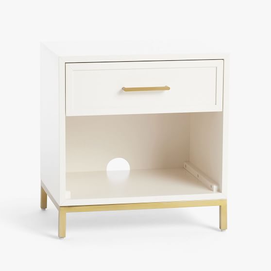 Blaire Nightstand, Lacquered Simply White, UPS | Pottery Barn Teen