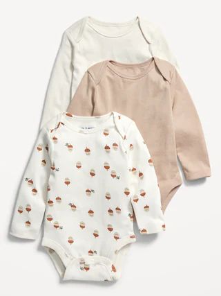 3-Pack Unisex Long-Sleeve Bodysuit for Baby | Old Navy (US)