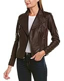 Marc New York by Andrew Marc Women's Lightweight Asymmetrical Leather Jacket, Burgundy, X-Large | Amazon (US)
