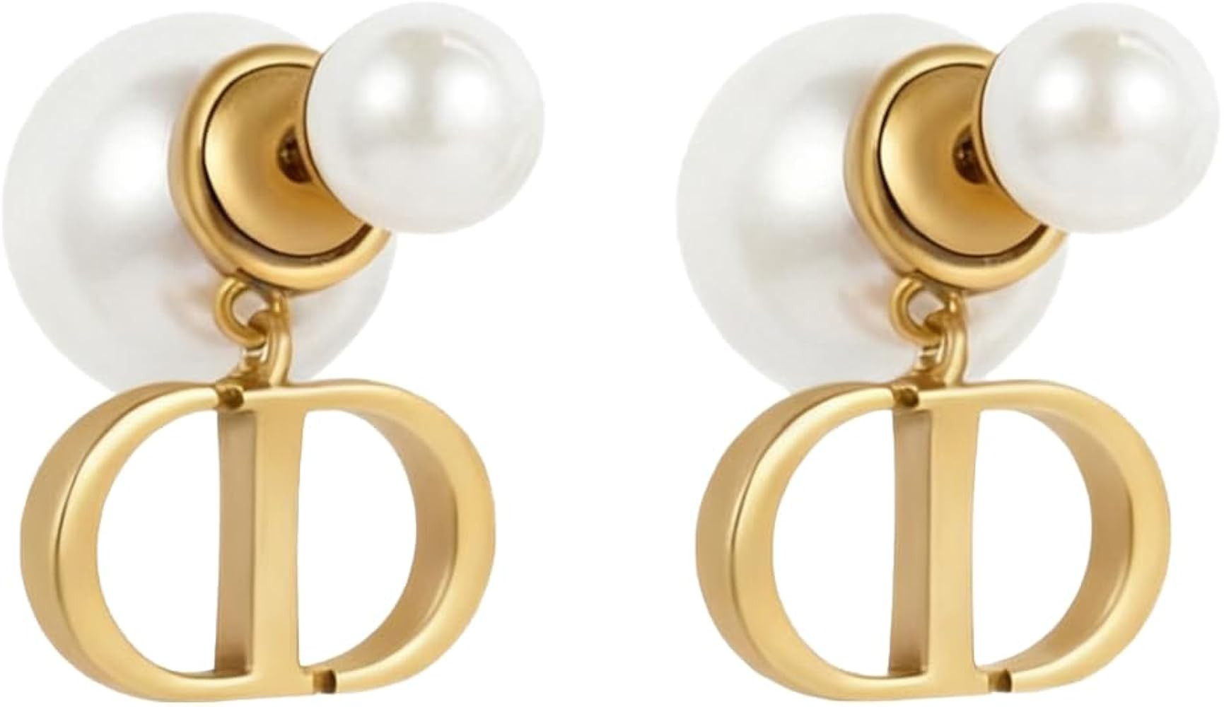 Designer Pearl Drop Earrings, Gold Letter Pendant, Elegant Faux Pearl Stud Earrings, Fashion Jewe... | Amazon (US)