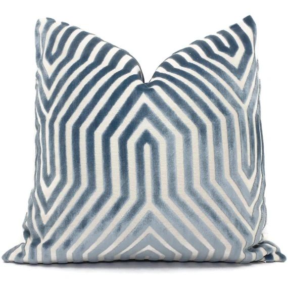 Decorative Pillow Cover Schumacher Light Blue Vanderbilt | Etsy | Etsy (US)