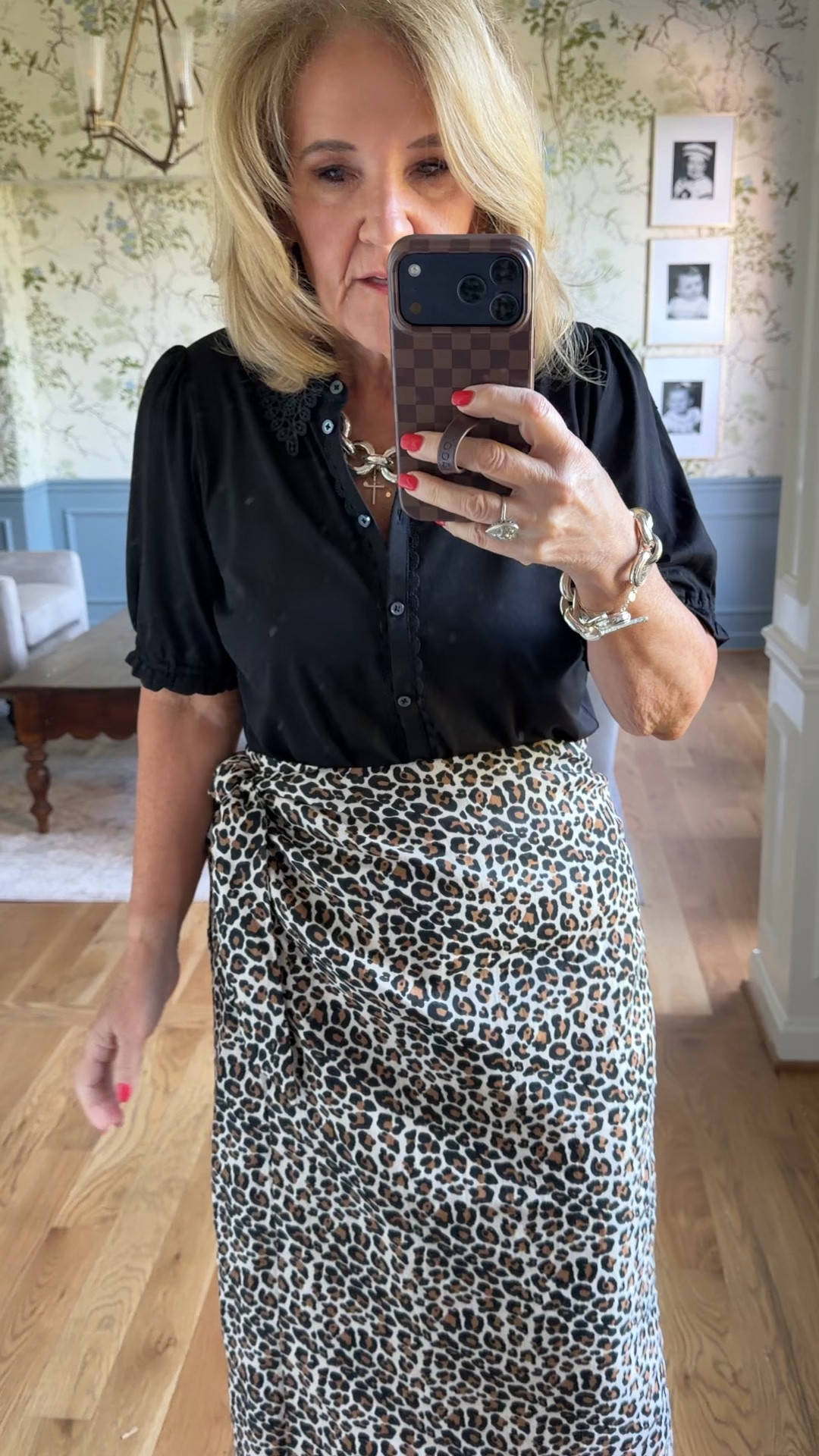 15% off top and skirt code 6THX
Knit top size 10 
Skirt size 8 petite 
Shoes true to size 
Julie Vos silver statement pieces are a wow 

#LTKPetite #LTKSaleAlert #LTKOver40