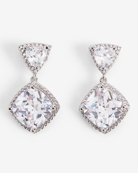 Triangle Crystal Drop Earrings | Express