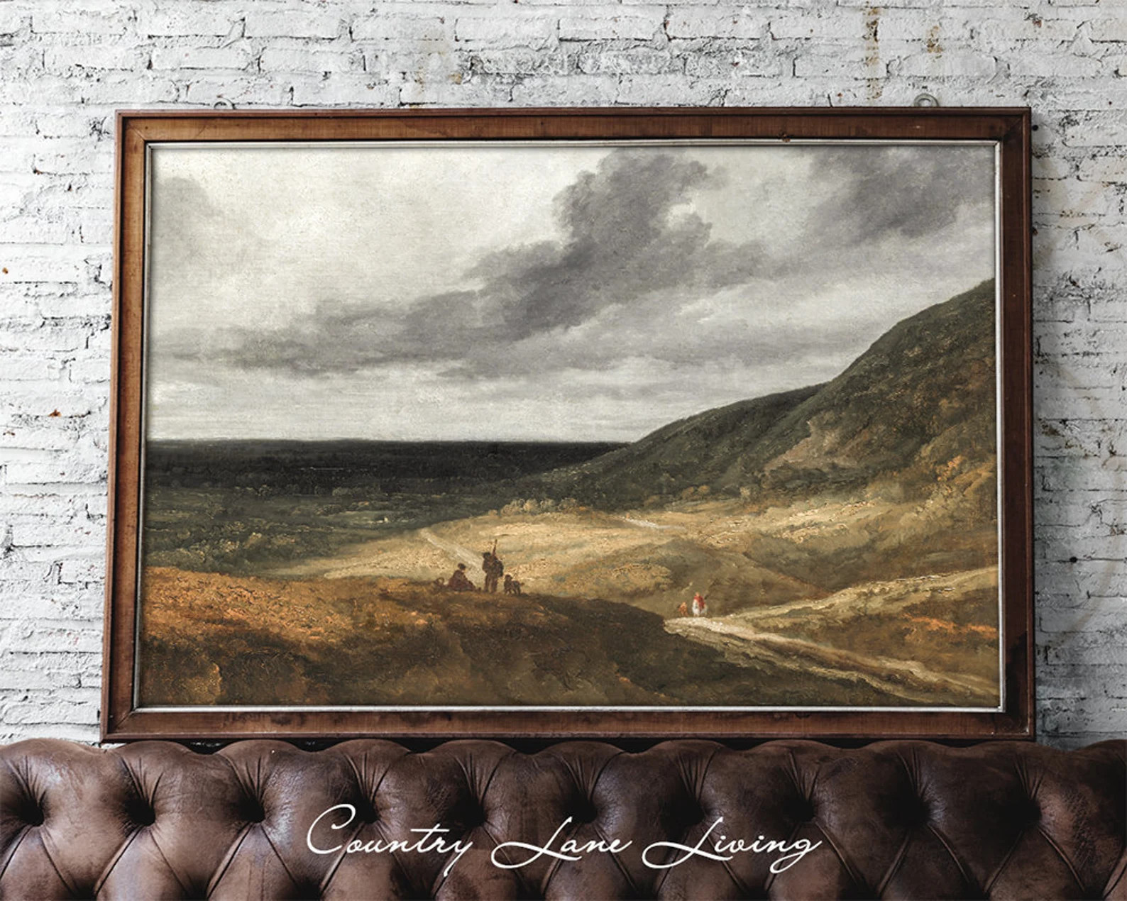 Landscape Near Paris Oil Painting Download - Warm Toned Vintage Rustic Art - Print at Home Poster... | Etsy (US)